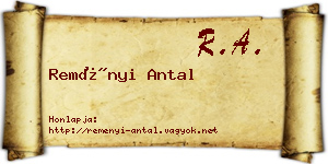 Reményi Antal névjegykártya